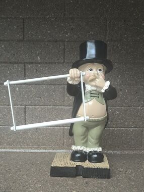 Top Hat Gentleman Figurine in Black and Olive - Decorative Home Accent